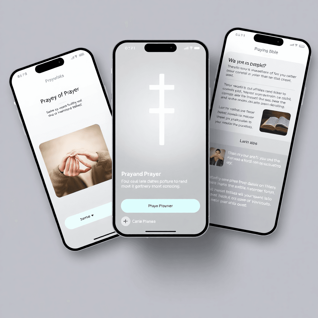 Catholic mobile app interface with prayer and bible features